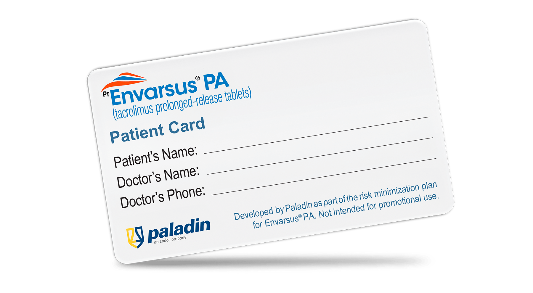 ENVARSUS® PA patient wallet card